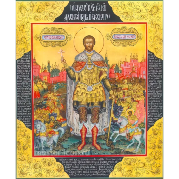 Александр Невский рукописная икона